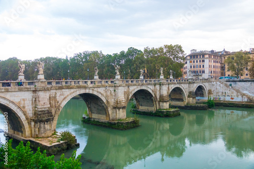 Ancient Bridges over River Tiber in Rome