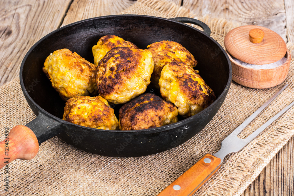 Healthy and Diet Food: Chicken Cutlets with Pumpkin