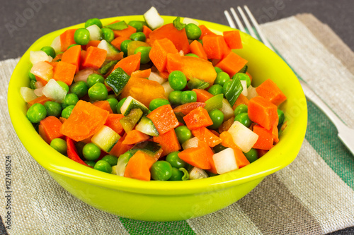 Ragout of Celery, Carrots, Peas, Sweet Pepper and Tomato