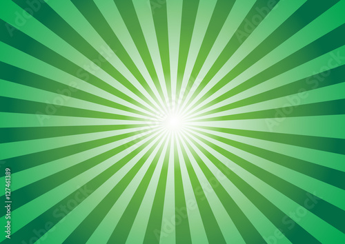 Green color burst background. Vector illustration