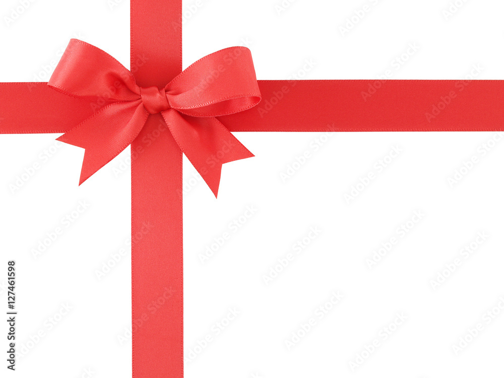 red ribbon with bow on isolated white background, for decoration and add beauty to gift box red ribbon with bow on isolated white background, for decoration and add beauty to gift box