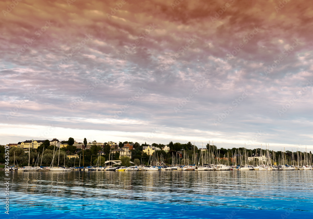 Oslo yacht club landscape background