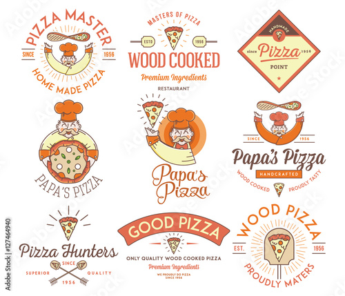 Handmade and wood cooked pizza colored