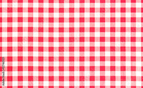 Red picnic cloth background.