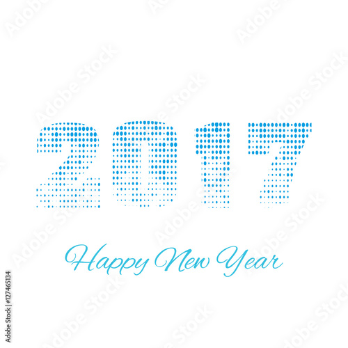 Happy New Year 2017 background.Colorful greeting card design.Vector illustration for holiday design. Party poster, greeting card, banner or invitation template