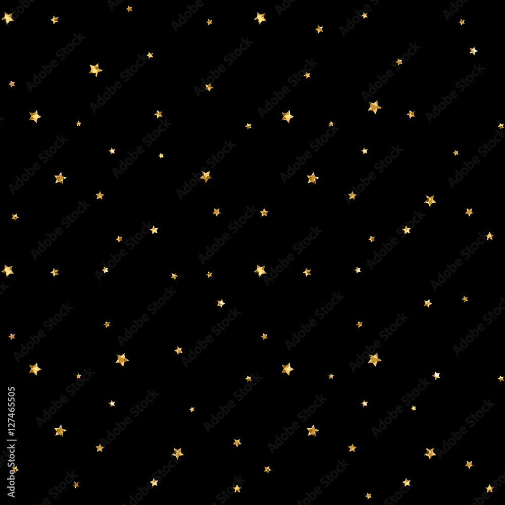 Stars polka dots seamless pattern gold and black retro background. Abstract  bright golden design for wallpaper, christmas decoration, confetti,  textile, wrapping. Symbol holiday Vector illustration Stock Vector | Adobe  Stock