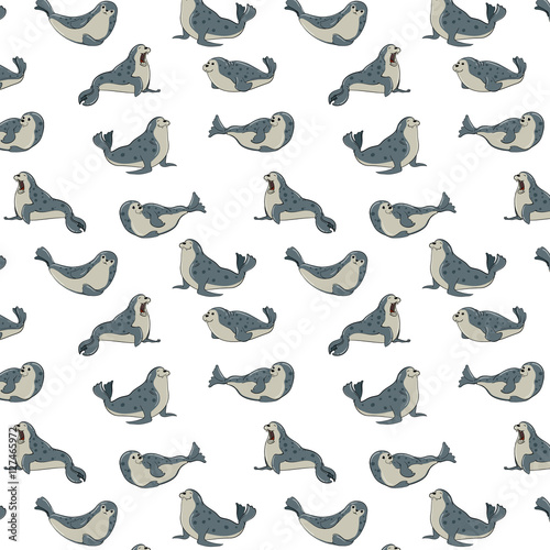 gray seals on transparent background, pattern