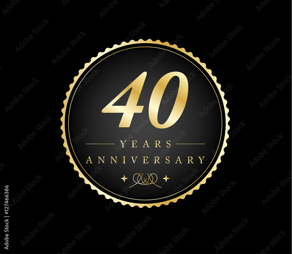 40 years anniversary gold Adobe Stock