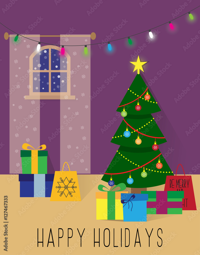 Fototapeta premium Christmas or new year interior