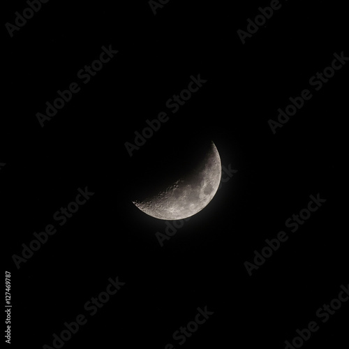 Actual Crescent Moon shot in the dark night sky