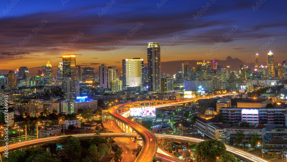 Bangkok city view with expressway.