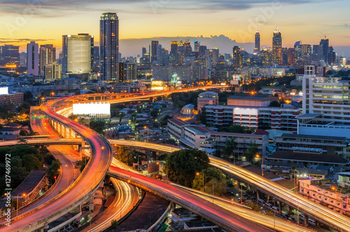 Bangkok city view with expressway.