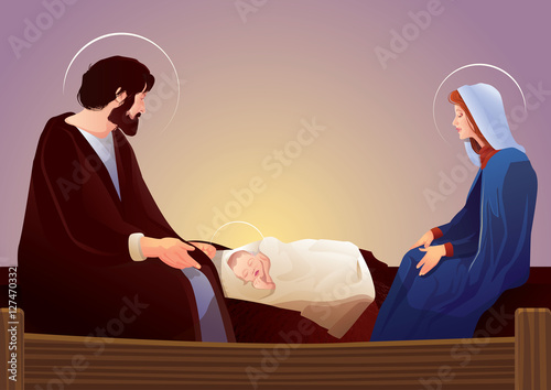 Nativity scene with Holy Family 
