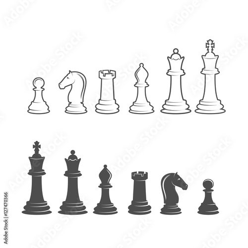 chess label, badge and design element