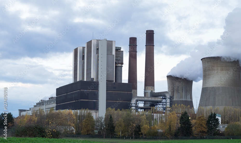 Panorama von Braun Kohle Kraftwerk. Weisweiler, Deutschland