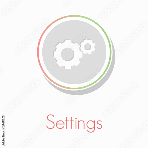 flat circular settings icon for infographics information technology