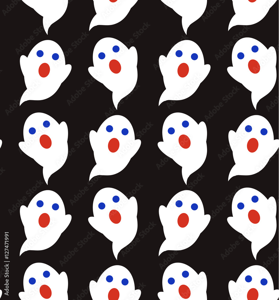 Seamless pattern of cute little cartoon ghosts. Pattern for paper, textile, game, web design. Seamless pattern of cute little cartoon ghosts. Pattern for paper, textile, game, web design.
