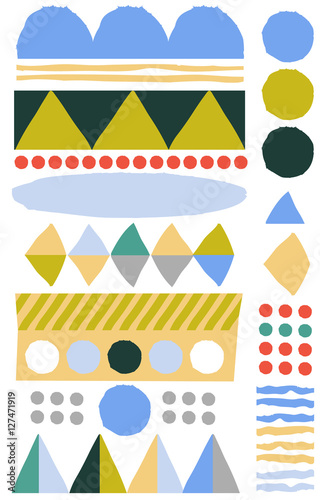 Isolated ornamental card with abstract shapes. Cute print in scandinavian style.