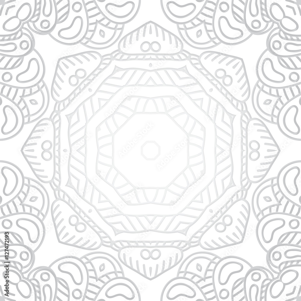 Fototapeta premium Flower circular background. A stylized drawing. Mandala. Stylized lace ornament.