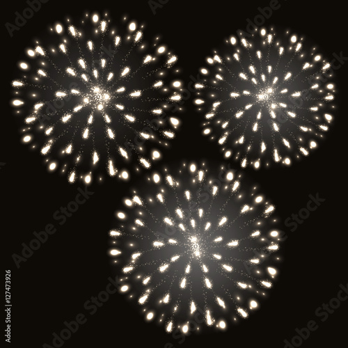 Vector illustration. Fireworks on a dark background