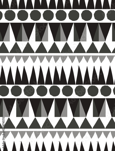 Abstract geometric seamless pattern with trendy hand drawn textures.Geometric hipster seamless repeat pattern