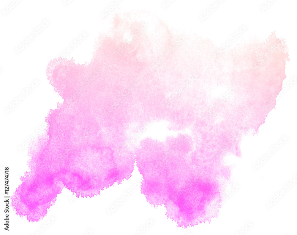Abstract pinkwatercolor on white background.This is watercolor splash.It is drawn by hand.