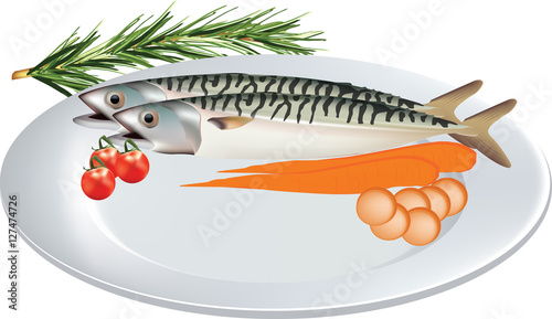 piatto di pesce e verdura 