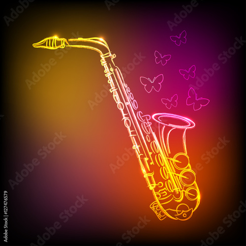 Neon saxophone