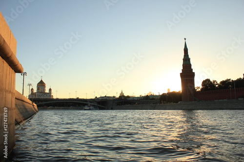 Sunset in Moscow river