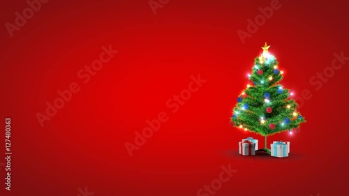 isolated christmas tree with gift 3d holiday xmas animation winter background
