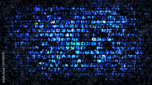 Fotografie Blue computer hex code