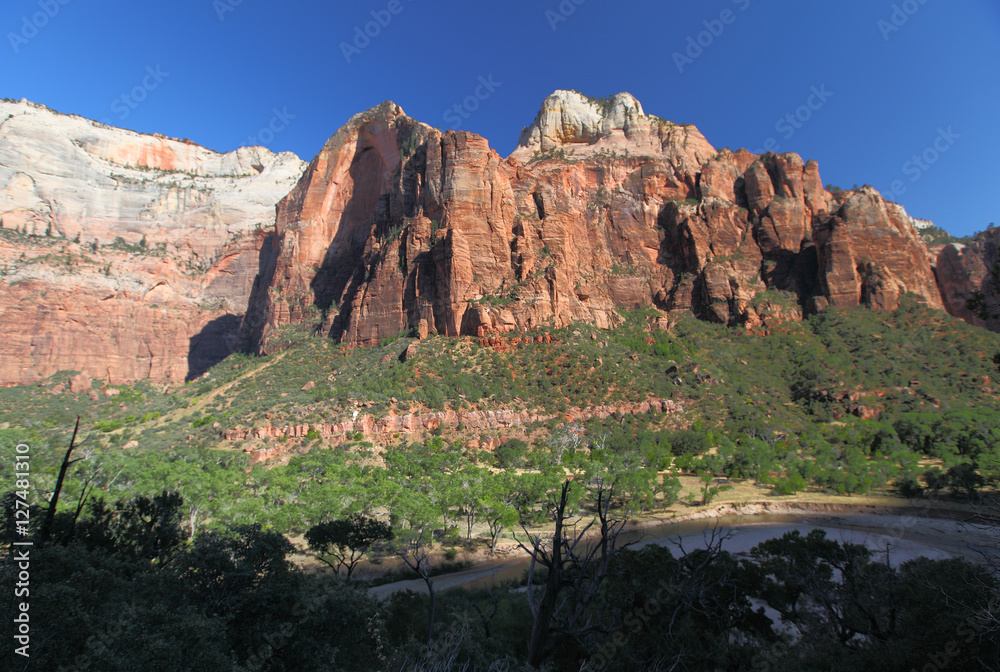 Fototapeta premium The Three Patriarchs in Zion National Park, USA 