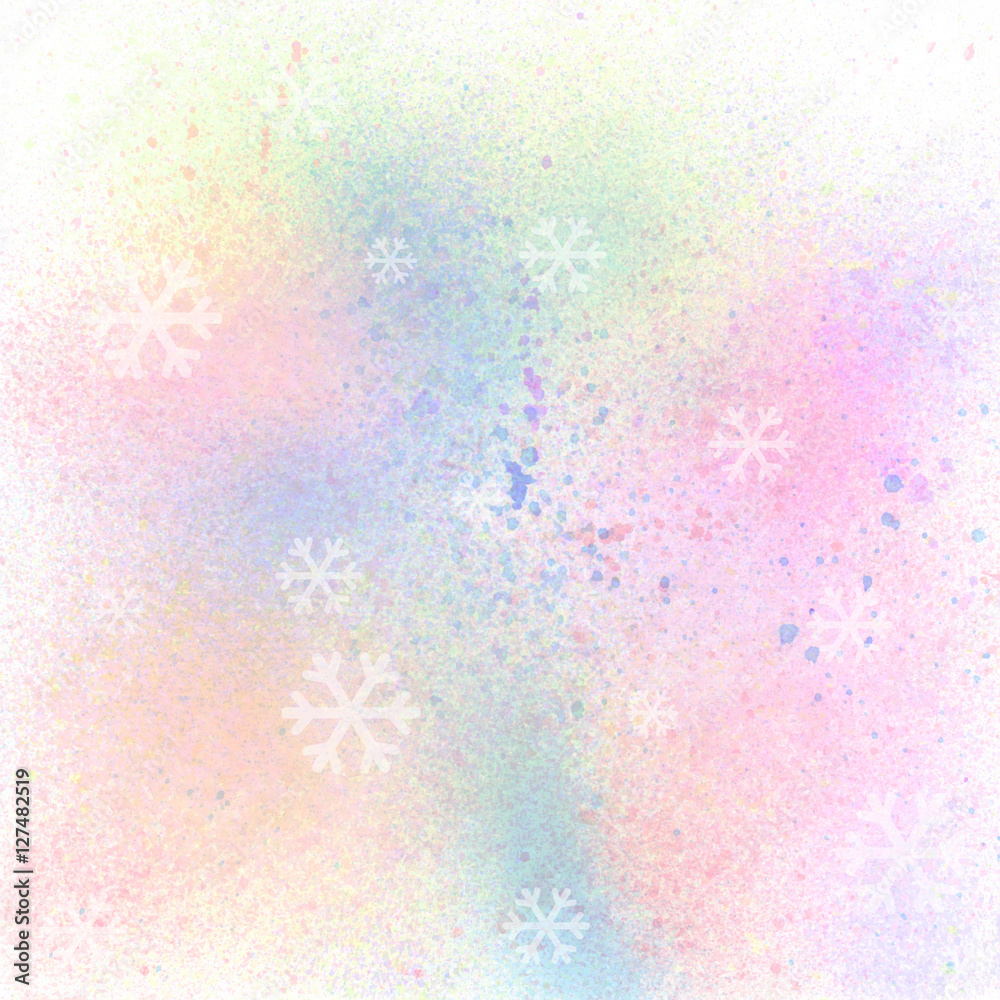 Snowflakes with colorful spray paint