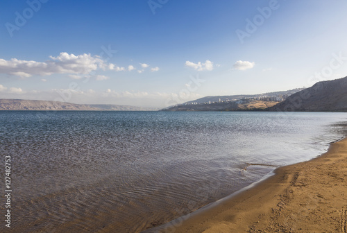 Εκτύπωση καμβά Sea of Galilee with the mountains of Jordan on the horizon, Israel