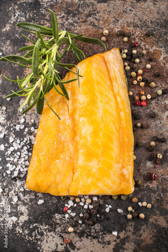 smoked coley with rosemary, peppercorn and salt
