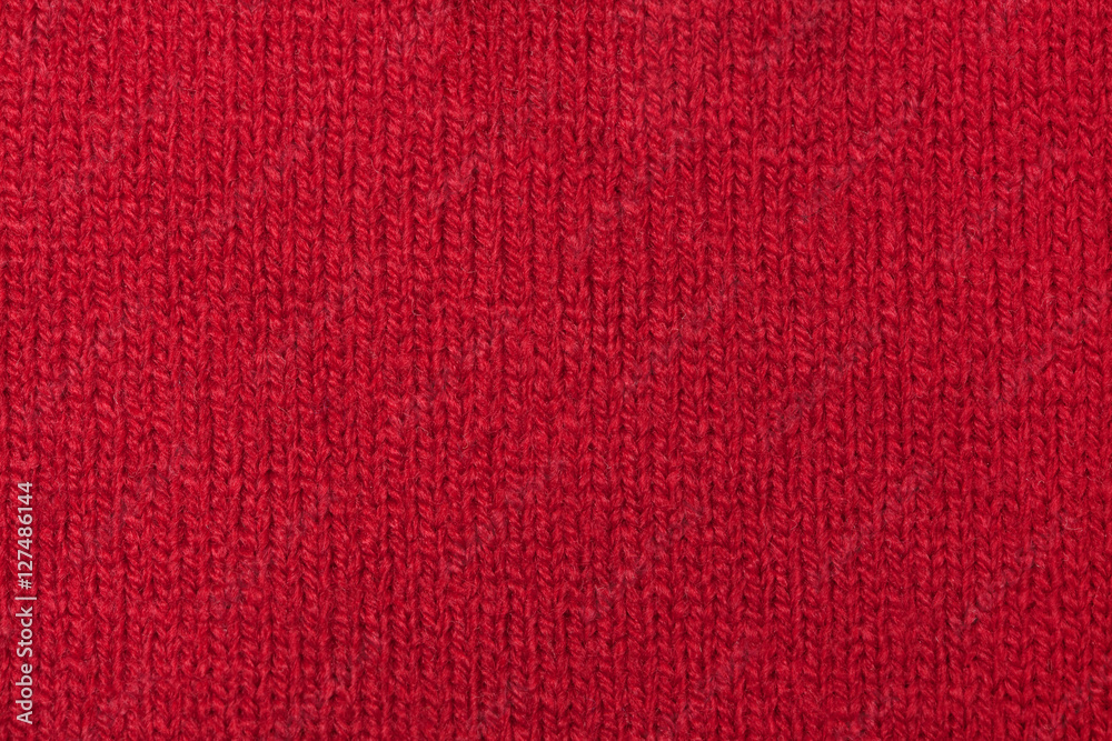 Fototapeta premium Roter Stoff, Textur Hintergrund, Baumwolle als Nahaufnahme