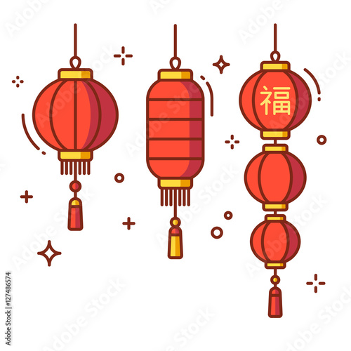 Chinese lanterns set