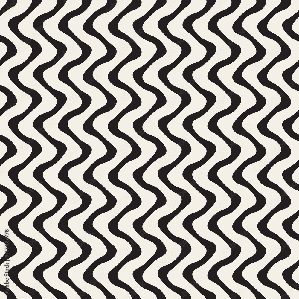 Wavy Lines Pattern. Vector Seamless Black and White . Wavy Lines Pattern. Vector Seamless Black and White .