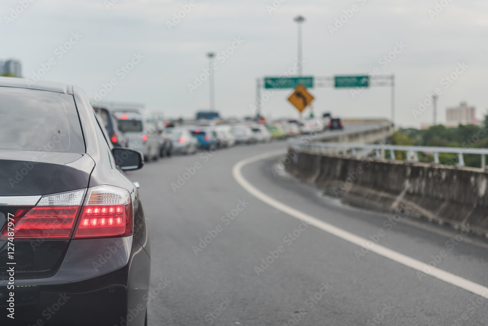 traffic jam with row of cars traffic jam with row of cars