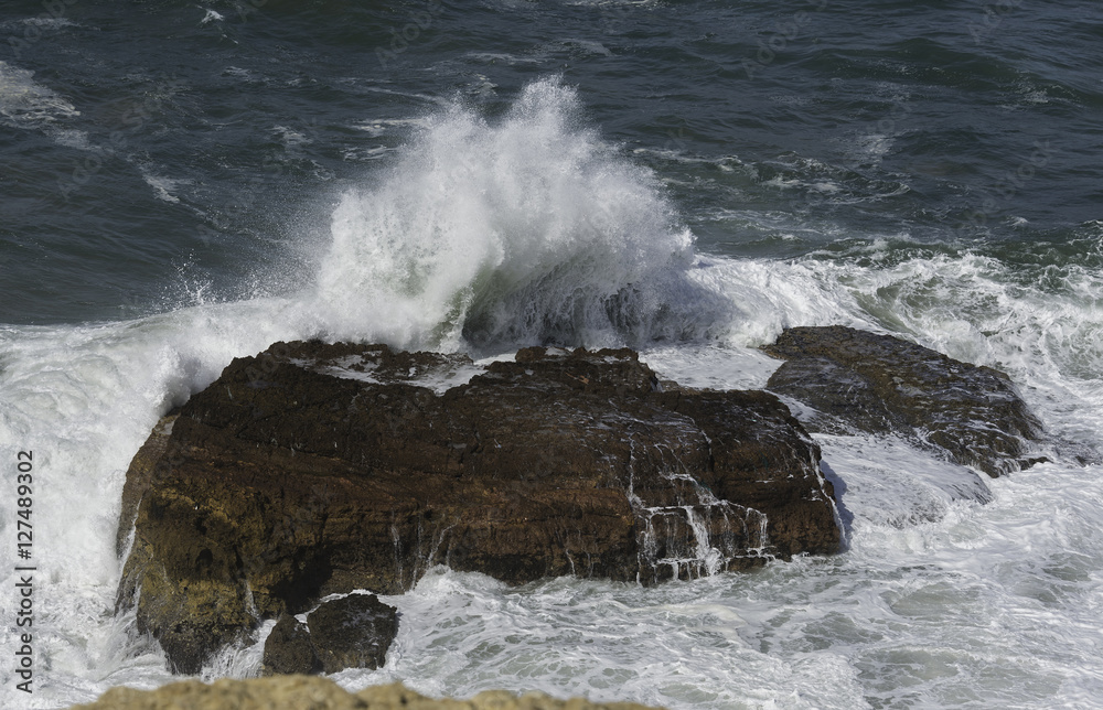 blue wild ocean at protugal coast blue wild ocean at protugal coast
