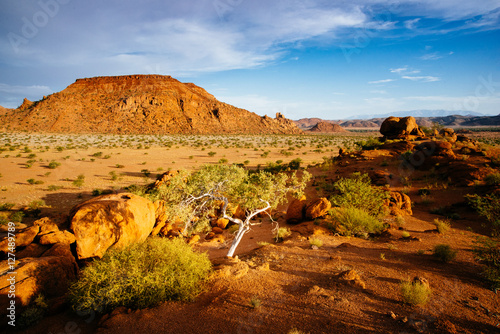 Ausblick in die Ebene, Mowani Campsite, Damaraland, Namibia photo