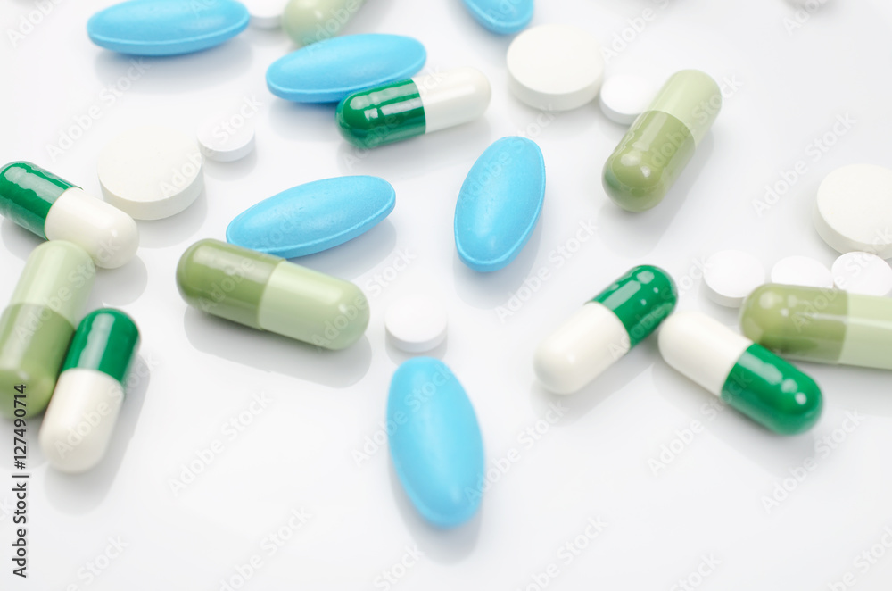 Blue and green pills Blue and green pills