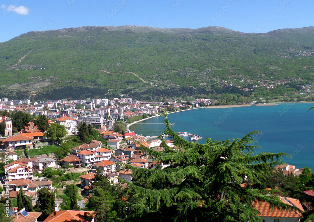 Beautiful cityscape on the shores of Lake Ohrid, Macedonia (FYROM) 