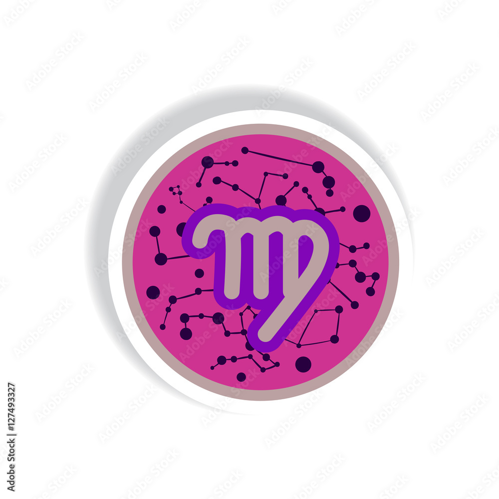 stylish icon in paper sticker style Zodiac signs Virgo stylish icon in paper sticker style Zodiac signs Virgo