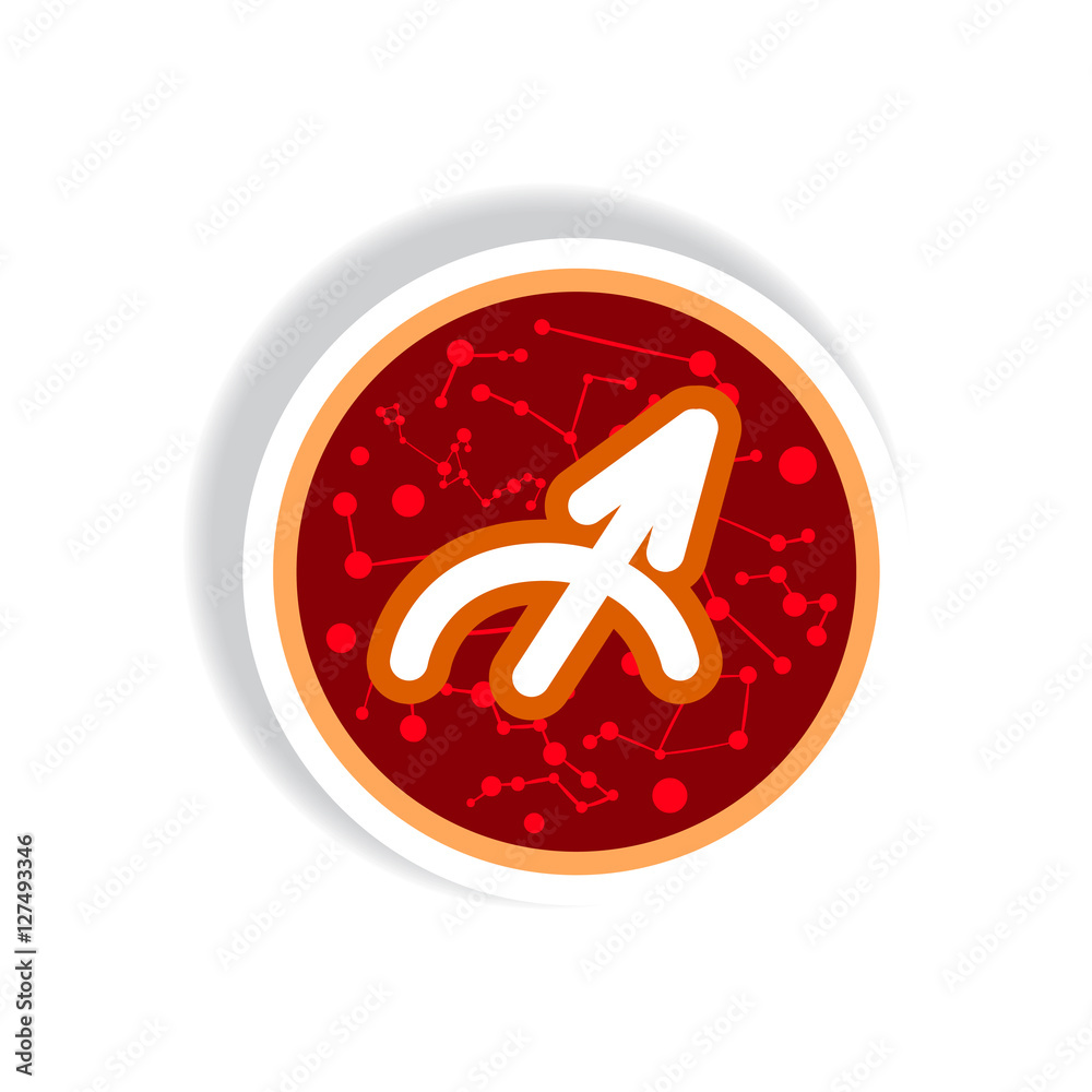 stylish icon in paper sticker style Zodiac sign Sagittarius stylish icon in paper sticker style Zodiac sign Sagittarius
