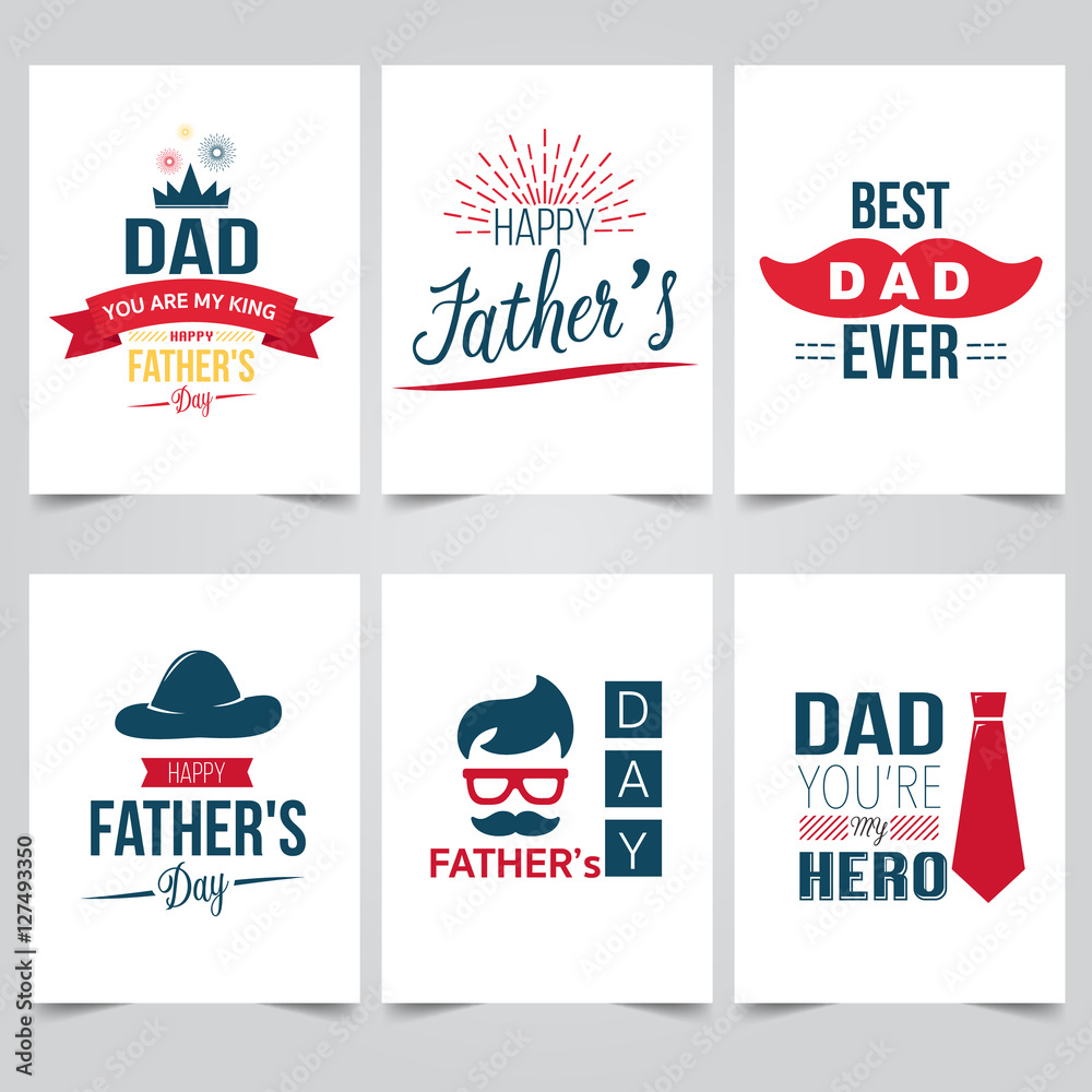 Set of Father's day brochures in vintage style, vector illustartor