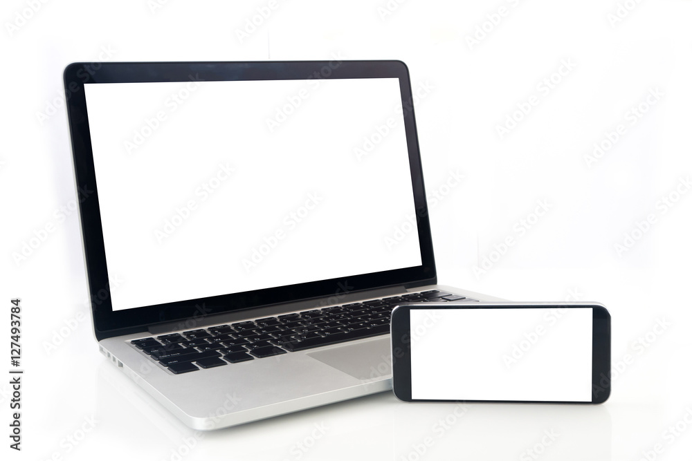 blank screen of notebook and horizontal cell phone, tablet, smar blank screen of notebook and horizontal cell phone, tablet, smar