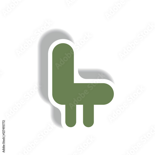 stylish icon in paper sticker style seat transport