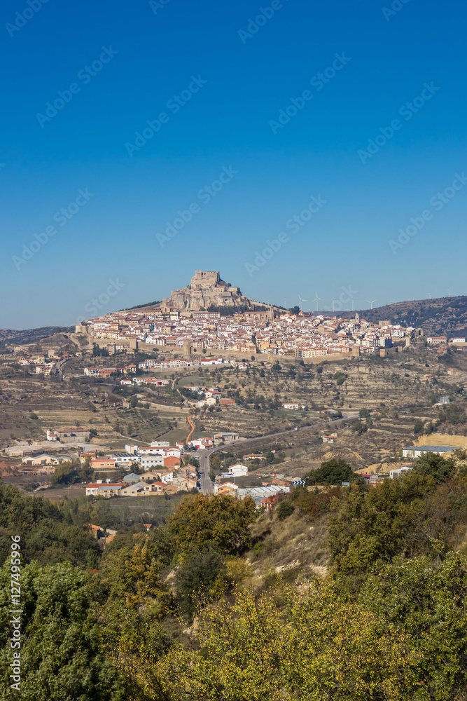 Castle on top of the rock in Morella