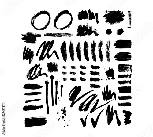 Brush stroke vector set.
